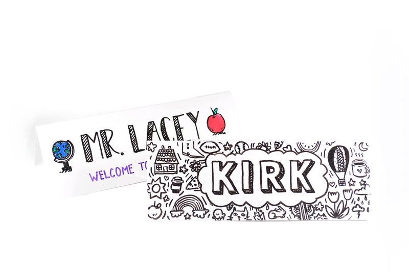 Apostrophe Games Dry Erase Name Tent Table Cards 8.5"" x 3"" (30 Pack) Reusable Name Cards, Classroom Name Tags, Wedding Guest Name Tents - Image 5